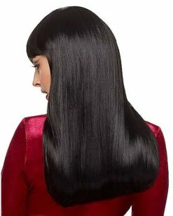 Long Black Wig With Bangs -The Haunted Closet Sales 00531681 b
