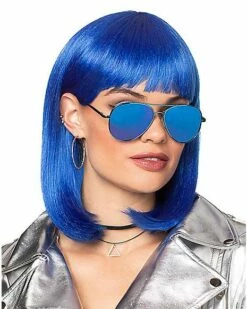 Dark Blue Pageboy Wig