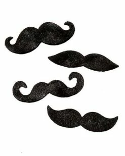 Black Adhesive Mustache 4 Pack