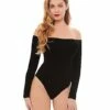Off The Shoulder Black Bodysuit 2 Off The Shoulder Black Bodysuit -The Haunted Closet Sales 01350073 a