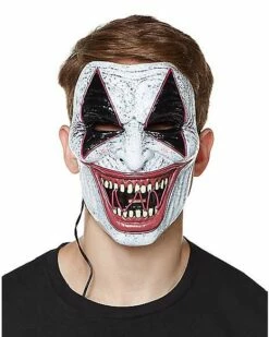 Laughing EL Wire Riot Clown Half Mask