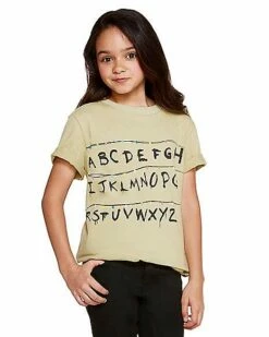 Kids Stranger Things Alphabet Wall T Shirt - Stranger Things -The Haunted Closet Sales 01381797 c