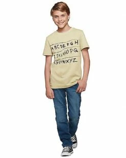 Kids Stranger Things Alphabet Wall T Shirt - Stranger Things -The Haunted Closet Sales 01381797 e
