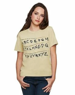 Adult Alphabet Wall T Shirt - Stranger Things -The Haunted Closet Sales 01381979 d
