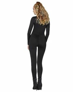 Adult Black Zip Up Catsuit -The Haunted Closet Sales 01431725 b