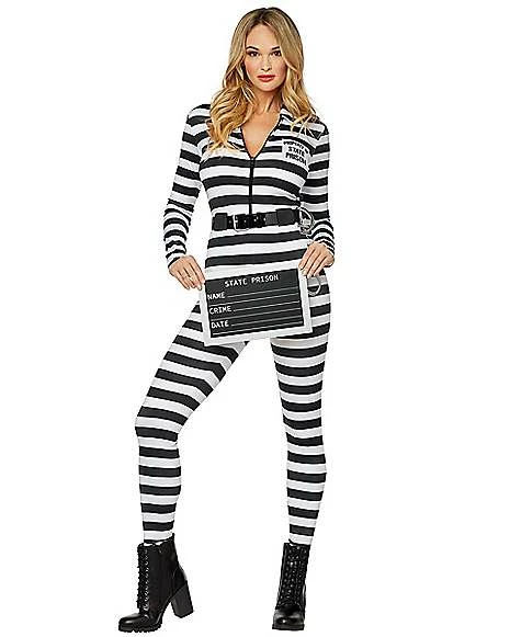 Adult Jailbird Catsuit Costume 3 Adult Jailbird Catsuit Costume