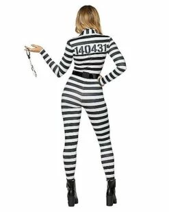 Adult Jailbird Catsuit Costume 7 Adult Jailbird Catsuit Costume -The Haunted Closet Sales 01464908 b