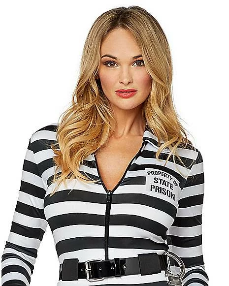 Adult Jailbird Catsuit Costume 5 Adult Jailbird Catsuit Costume - Image 3