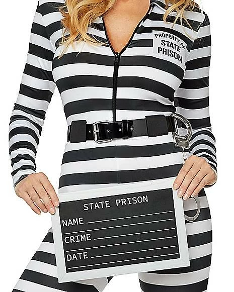 Adult Jailbird Catsuit Costume 6 Adult Jailbird Catsuit Costume - Image 4