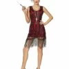 Adult Burgundy Beaded Flapper Dress -The Haunted Closet Sales 01470491 a