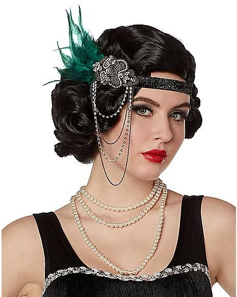 '20s Beaded Feather Headband 4 '20s Beaded Feather Headband - Image 2