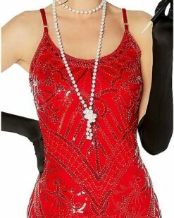Adult Red Sequin Flapper Dress -The Haunted Closet Sales 01520725 c