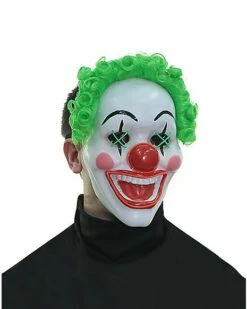 Light Up El Wire Jokes On You Clown Half Mask -The Haunted Closet Sales 01548684 b