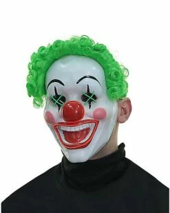 Light Up El Wire Jokes On You Clown Half Mask -The Haunted Closet Sales 01548684 c