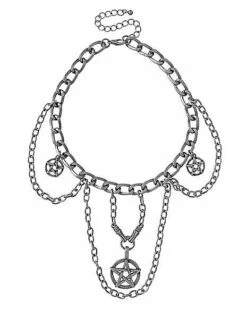 Pentagram Chain Choker Necklace