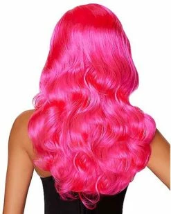 Hollywood Glam Curls Wig Pink -The Haunted Closet Sales 01568757 b