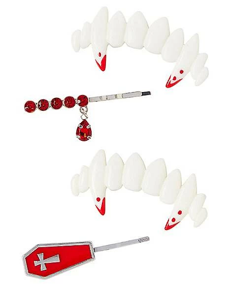 Vampire Teeth Hair Clips 3 Vampire Teeth Hair Clips