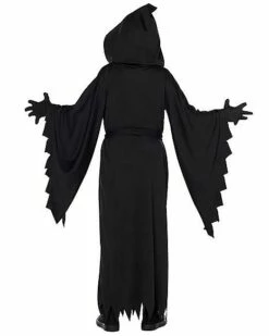 Kids Hooded Black Robe Costume -The Haunted Closet Sales 01602622 b